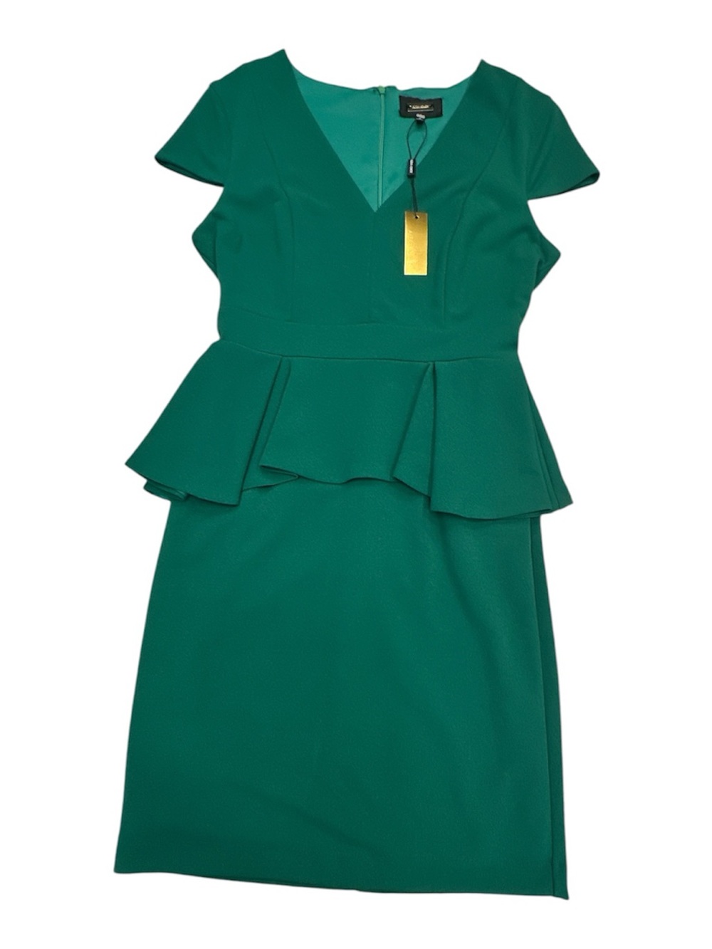 Alexia Admor Emerald Green Peplum Cap Sleeve Sheath Dress Size Small